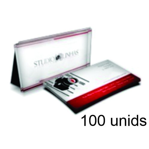 100 Cartões 250g | 4/4 | Verniz UV Total frente | Frente e Verso